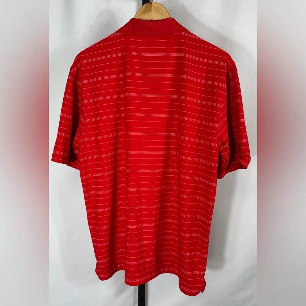Nike Gold Fit Dry Red Stripe Short Sleeve‎ Polo Medium
